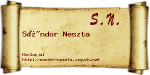 Sándor Neszta névjegykártya